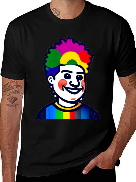Colorful Clown Graphic Tee - Unisex Black Shirt