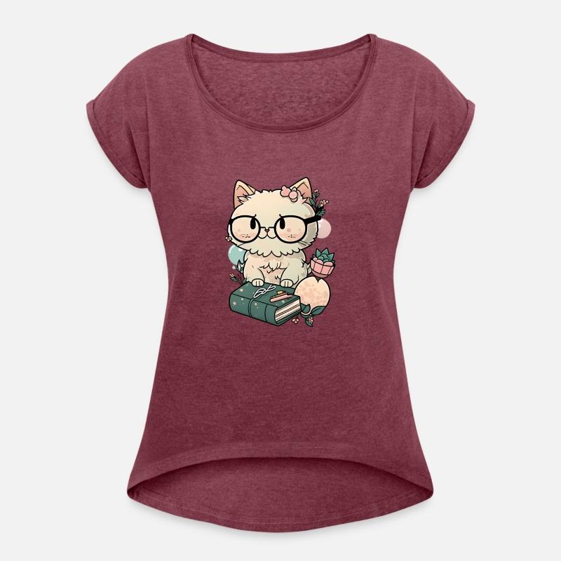 A cat with glasses and book