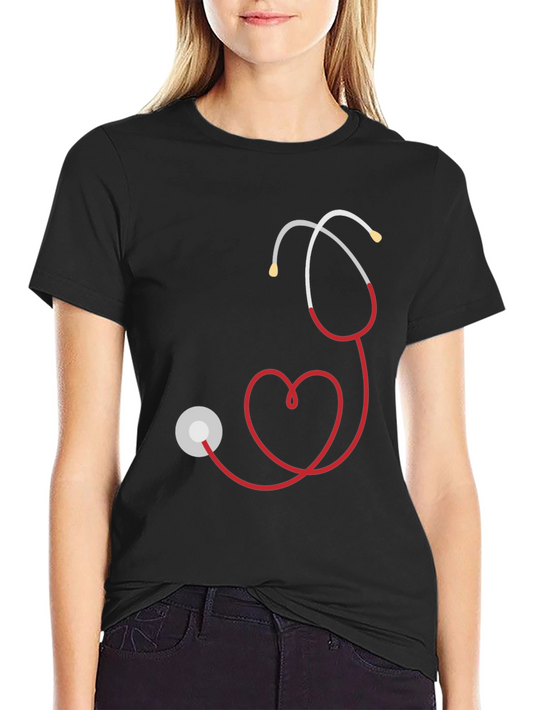Heartbeat Stethoscope Graphic Tee - Medical Love
