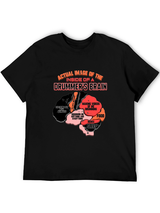 Drummers Brain T-Shirt - Funny Musician Tee