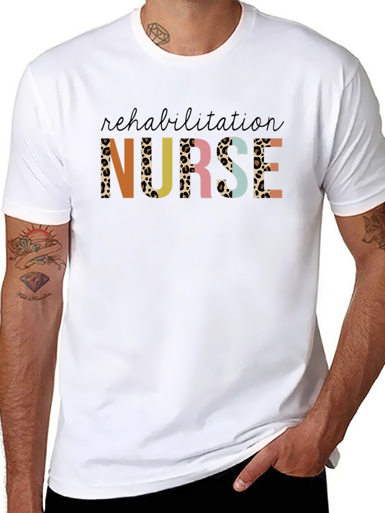 Rehabilitation Nurse Leopard Print Graphic Tee