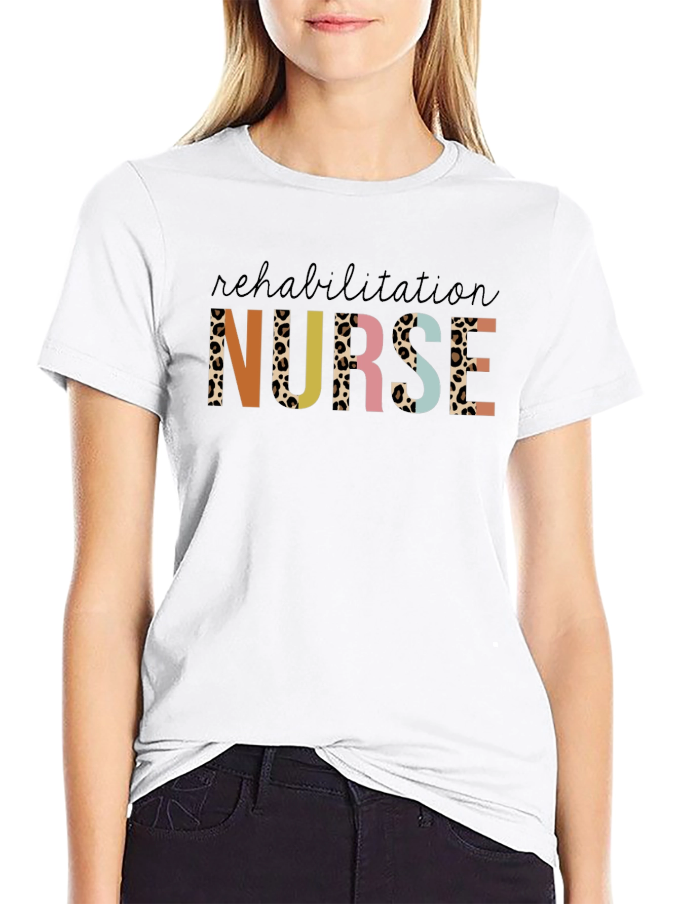Rehabilitation Nurse Leopard Print Graphic Tee