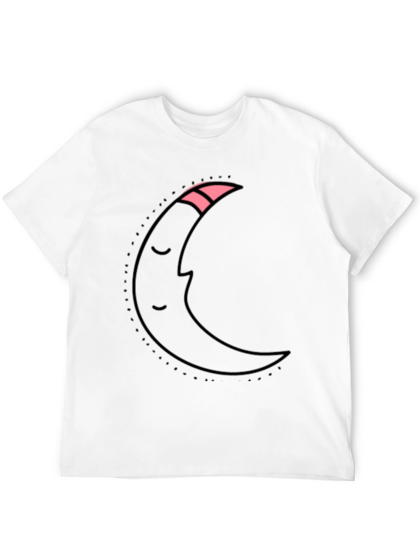 Dreamy Moon Graphic Tee - Black Cotton T-Shirt