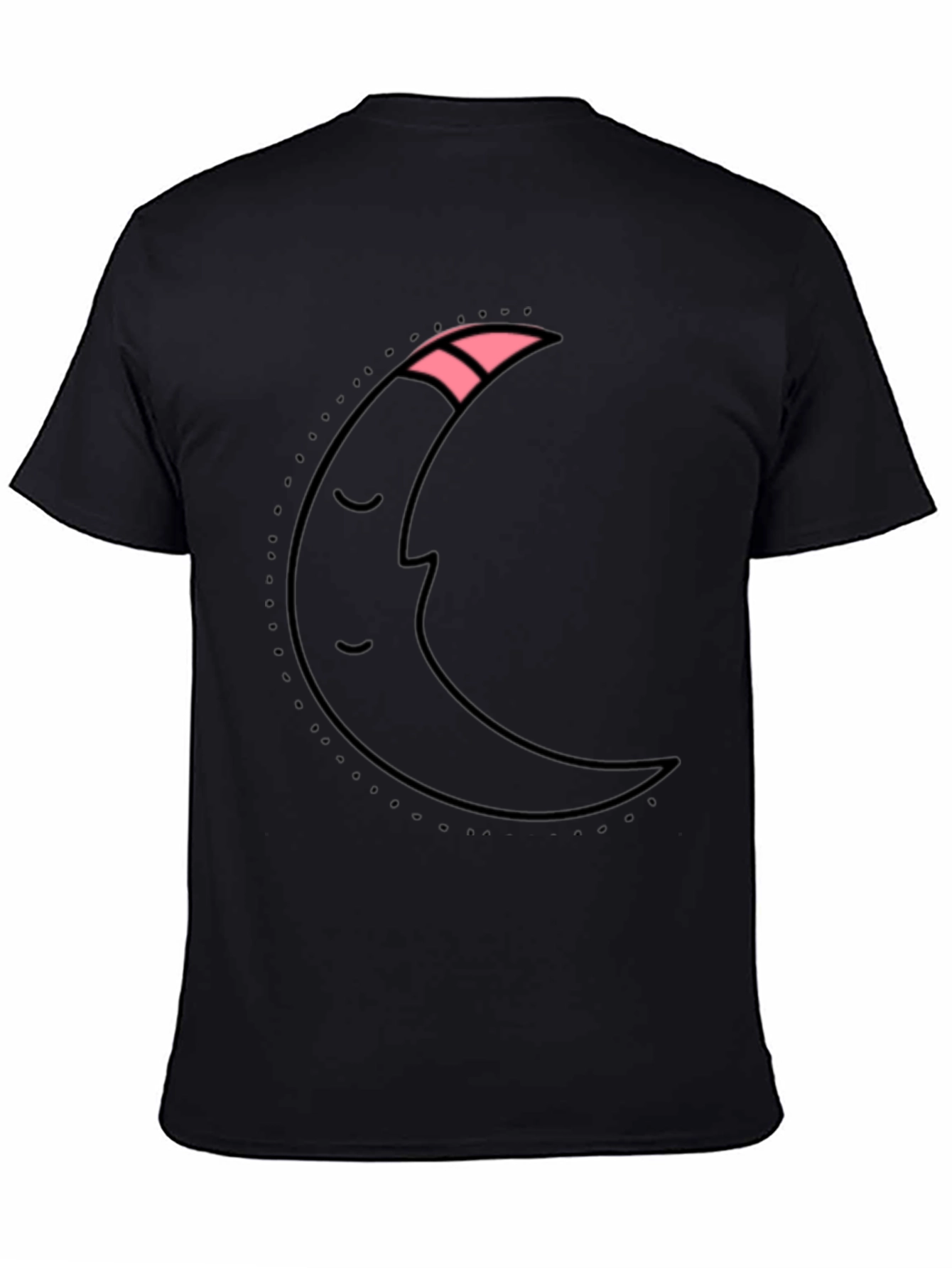 Dreamy Moon Graphic Tee - Black Cotton T-Shirt