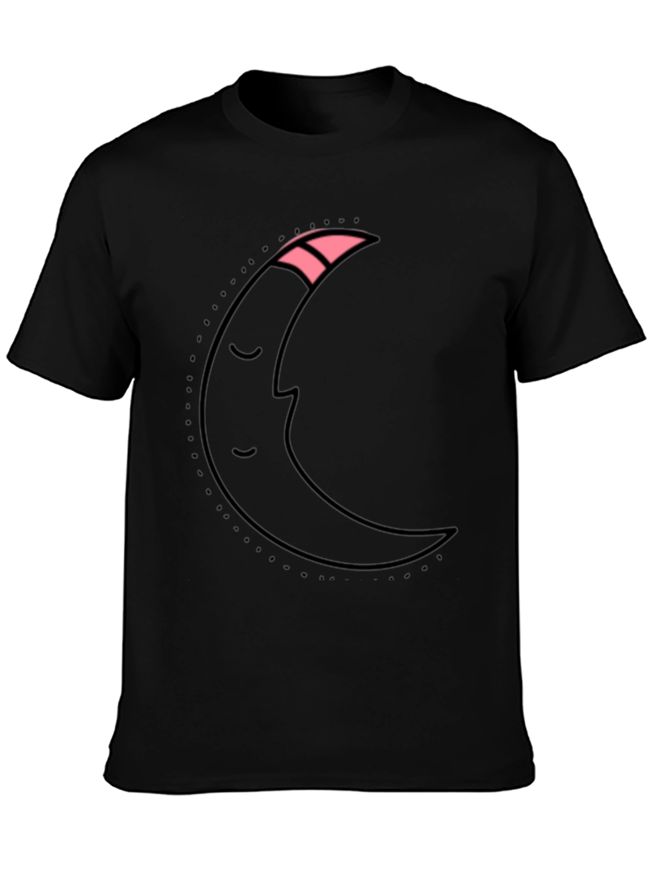 Dreamy Moon Graphic Tee - Black Cotton T-Shirt