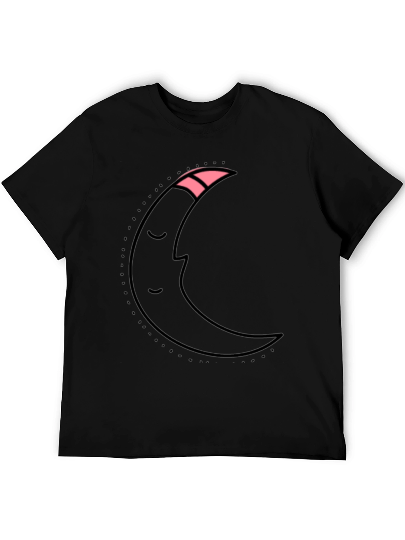 Dreamy Moon Graphic Tee - Black Cotton T-Shirt