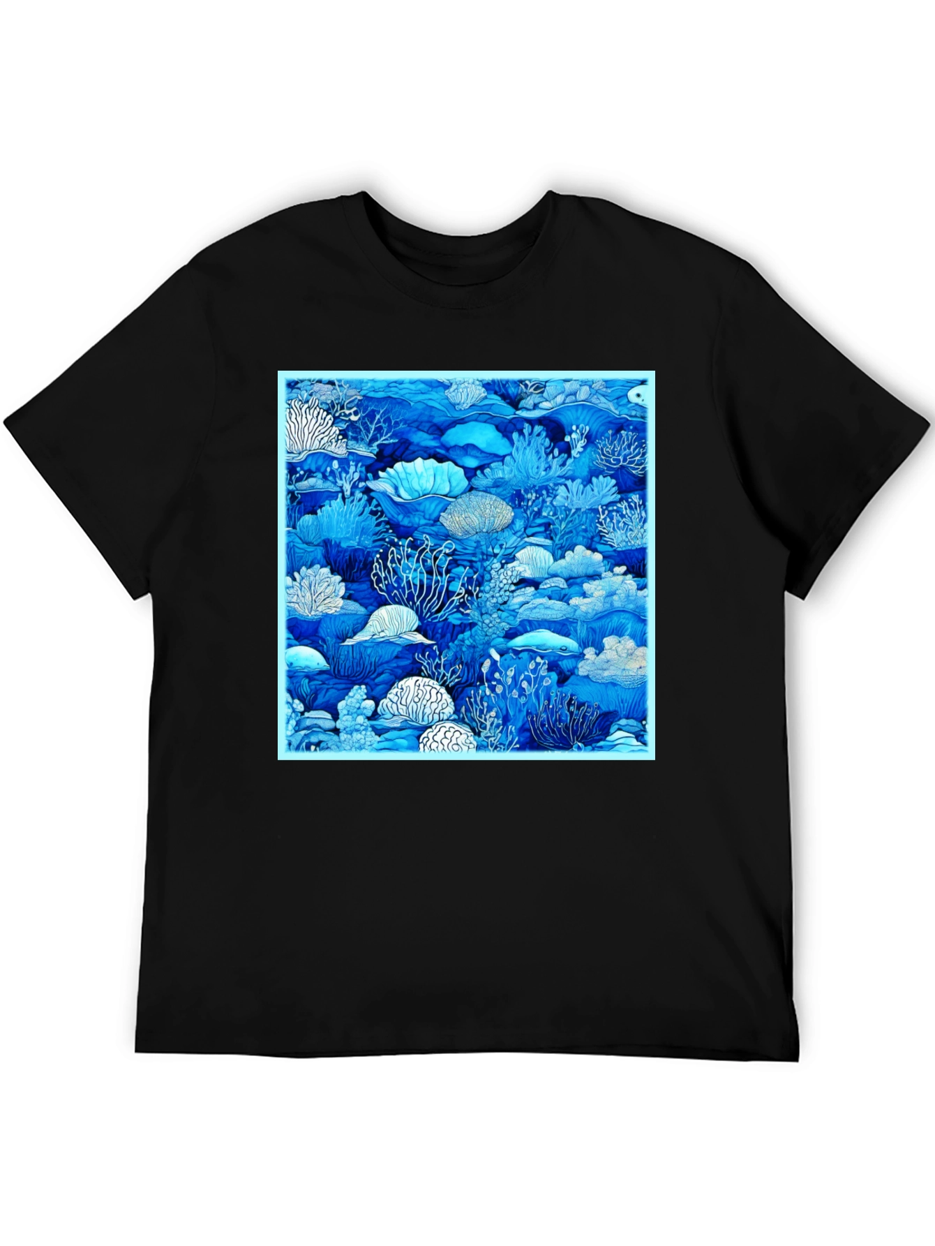 Blue Reef Graphic Tee - Trendy Ocean Lovers Shirt