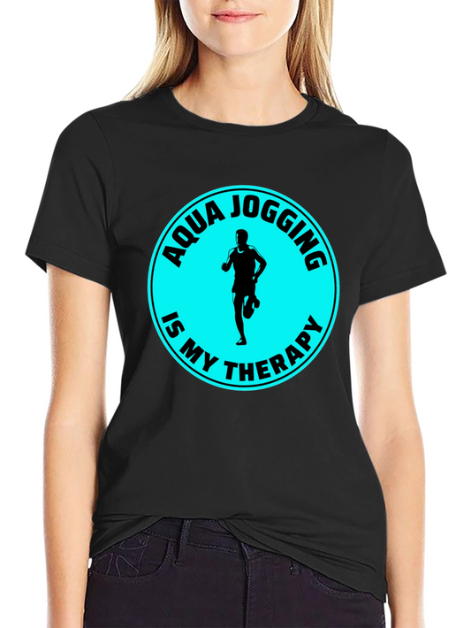 Aqua Jogging Therapy T-Shirt - Black Graphic Tee