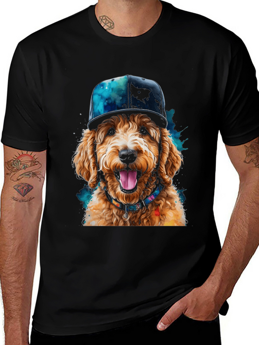 Dog with Hat Graphic T-Shirt - Stylish Pet Lover Tee
