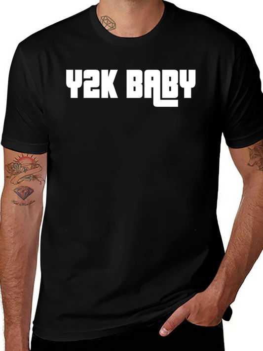 Y2K Baby Graphic Tee - Black Cotton Blend