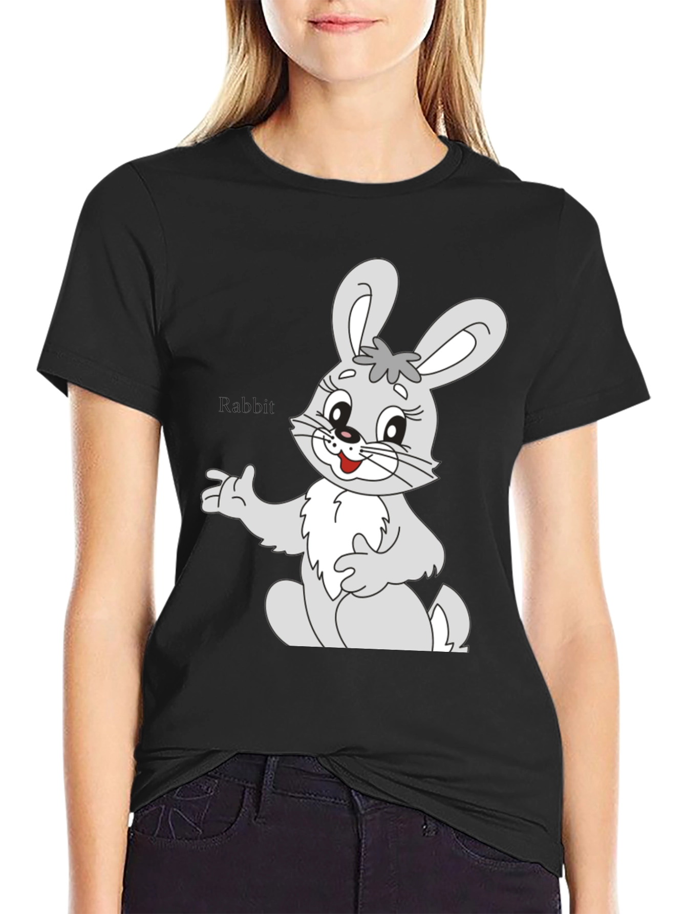 Cute Rabbit Graphic Tee - Soft Cotton Unisex T-Shirt