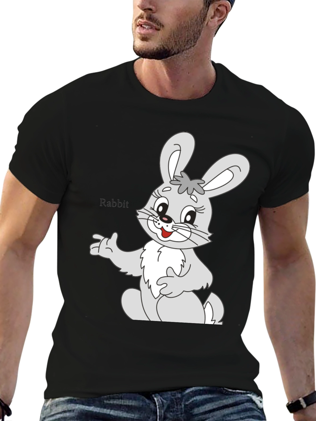 Cute Rabbit Graphic Tee - Soft Cotton Unisex T-Shirt