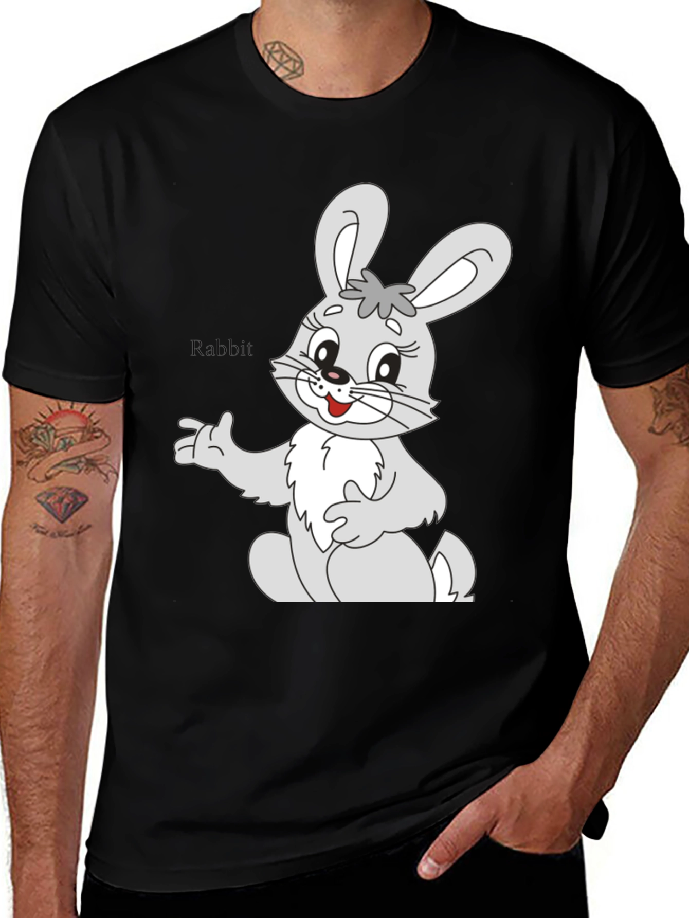 Cute Rabbit Graphic Tee - Soft Cotton Unisex T-Shirt