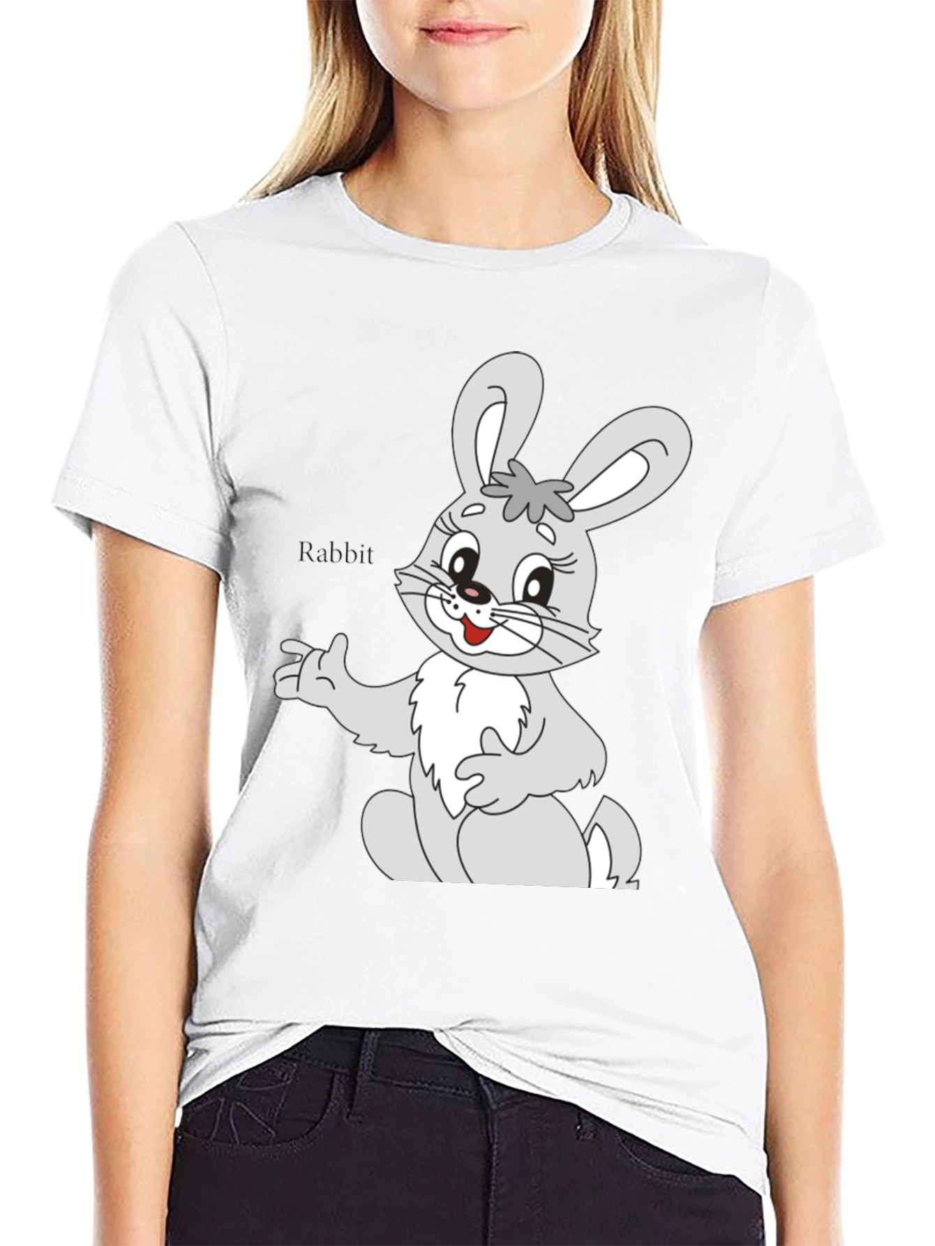 Cute Rabbit Graphic Tee - Soft Cotton Unisex T-Shirt