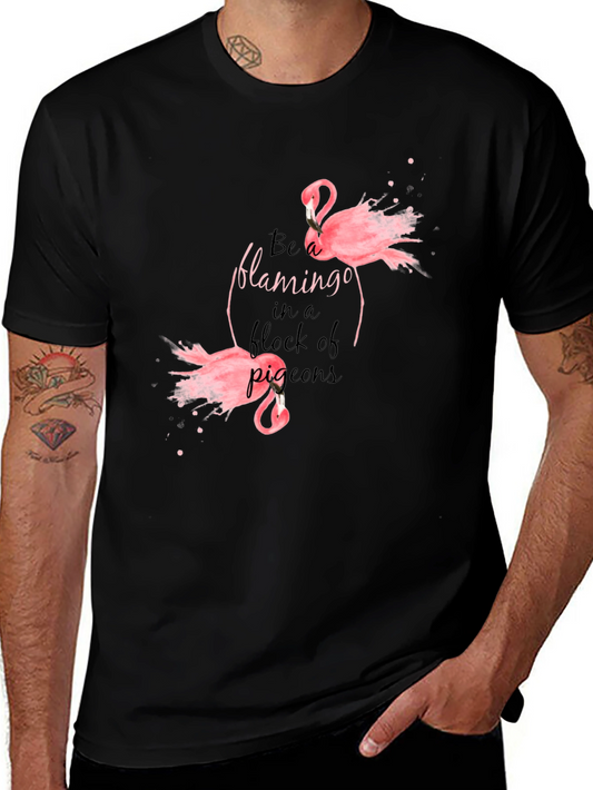 Be a Flamingo Black T-Shirt