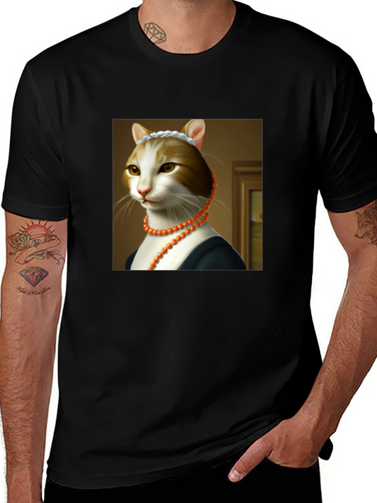 Cat Art T-Shirt -  Funny Renaissance Feline Tee
