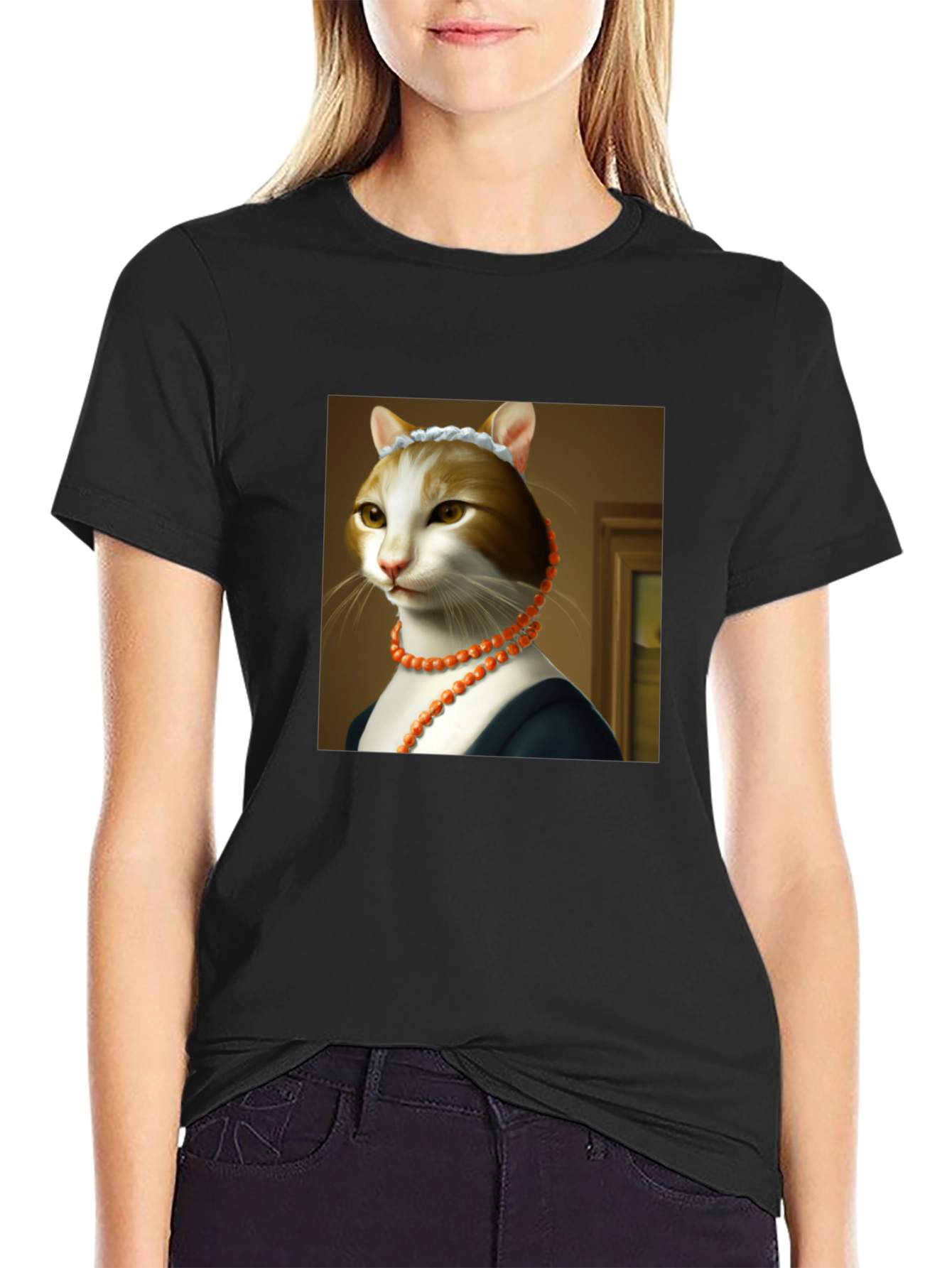 Cat Art T-Shirt -  Funny Renaissance Feline Tee