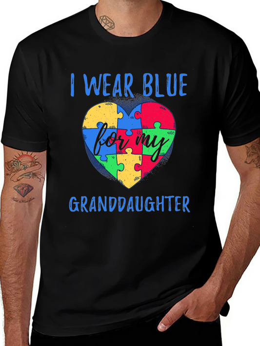 I Wear Blue for My Granddaughter Autism Awareness T-Shirt
