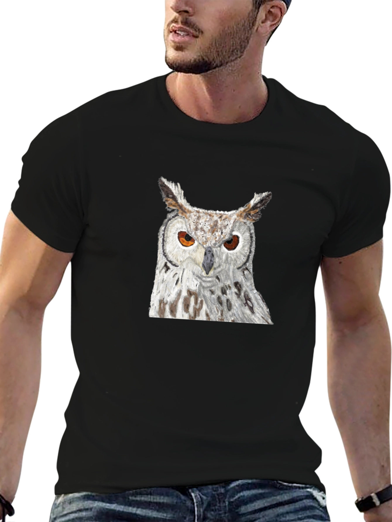 Owl Graphic Black T-Shirt - Unisex