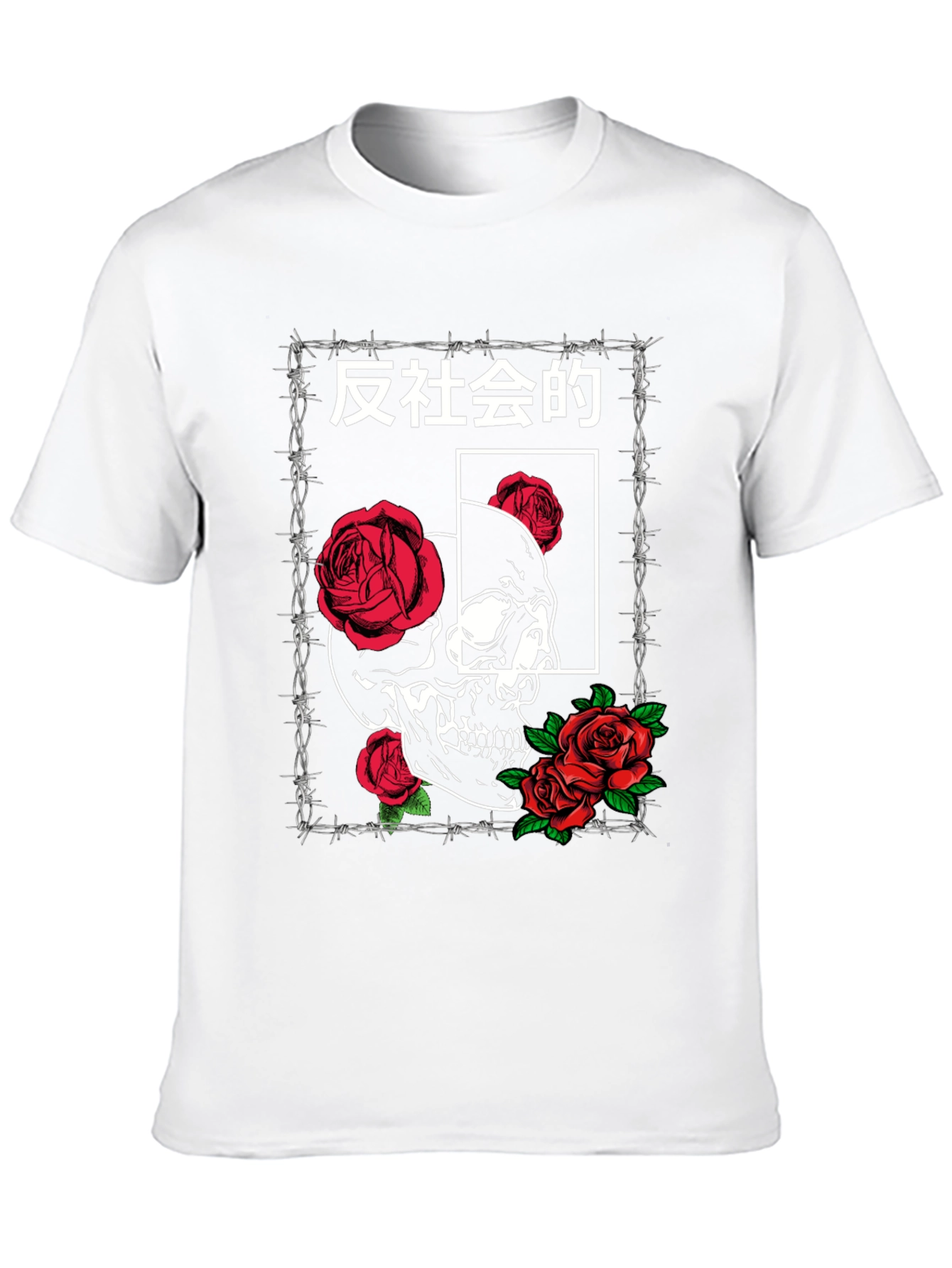 Skull & Roses Graphic Tee - Anti-Social Design