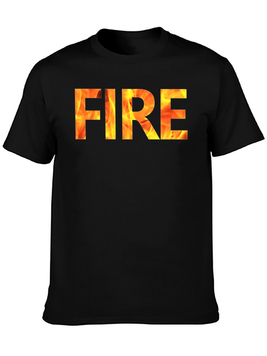 Fire T-Shirt - Black Cotton Tee