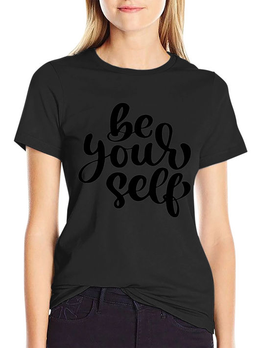 Be Yourself Black Graphic Print T-Shirt