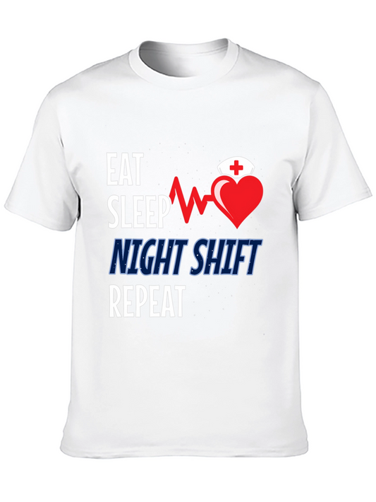 Eat Sleep Night Shift Repeat Graphic Tee
