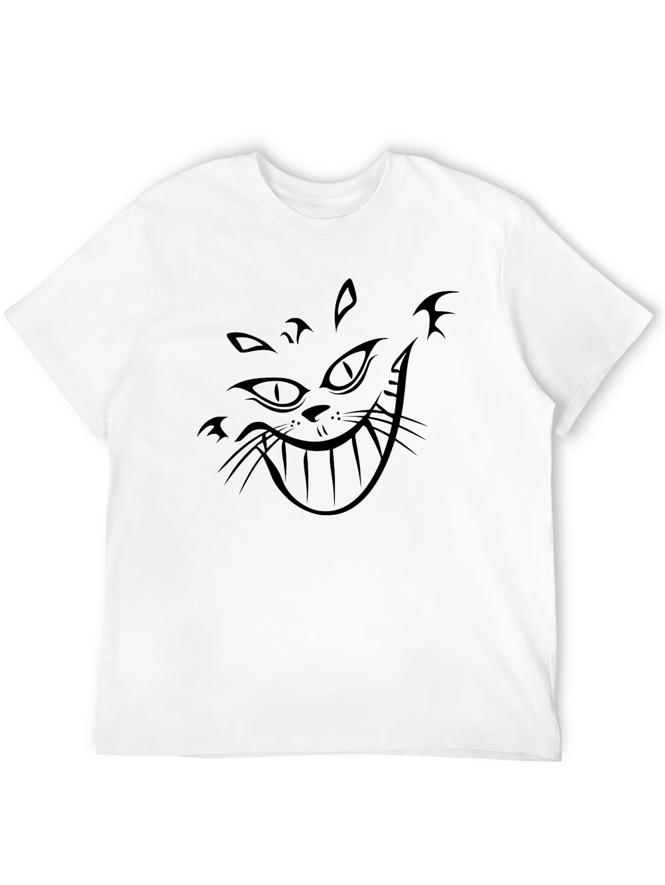 Cheshire Cat Smile Graphic Black T-Shirt