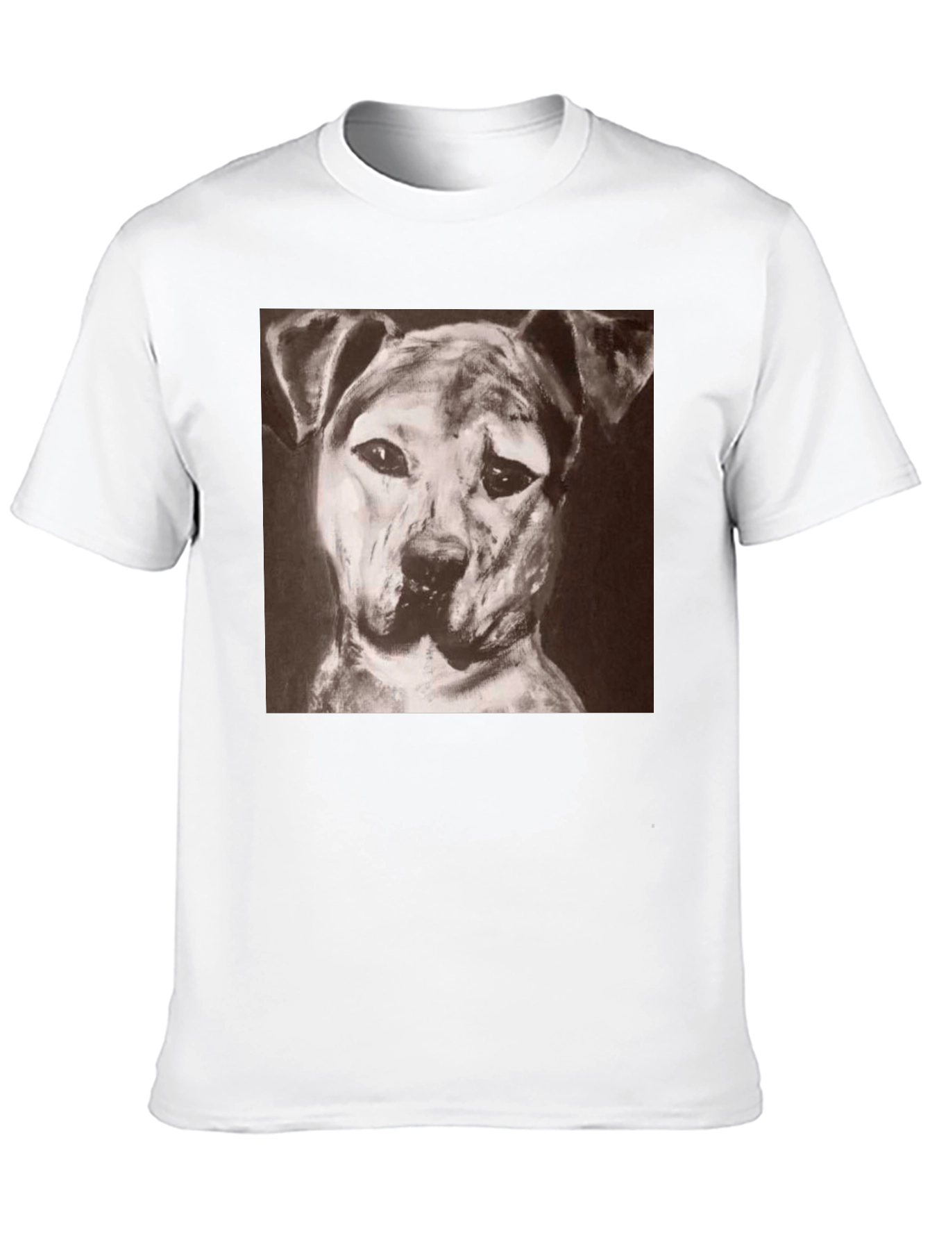 Dog Portrait Black T-Shirt - Artistic Graphic Tee