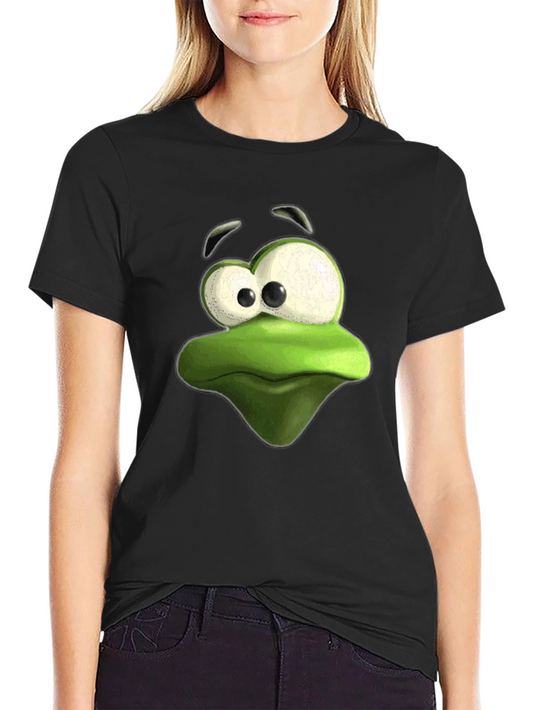 Frog Face Graphic Tee - Black Cotton T-Shirt