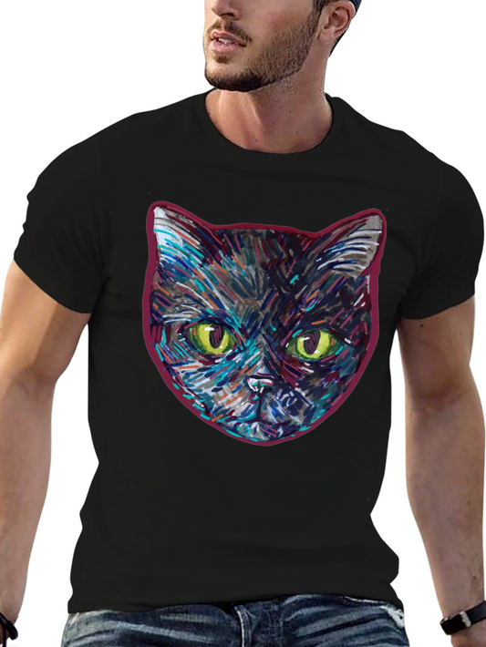 Cool Cat Tee - Unique Artistic Design