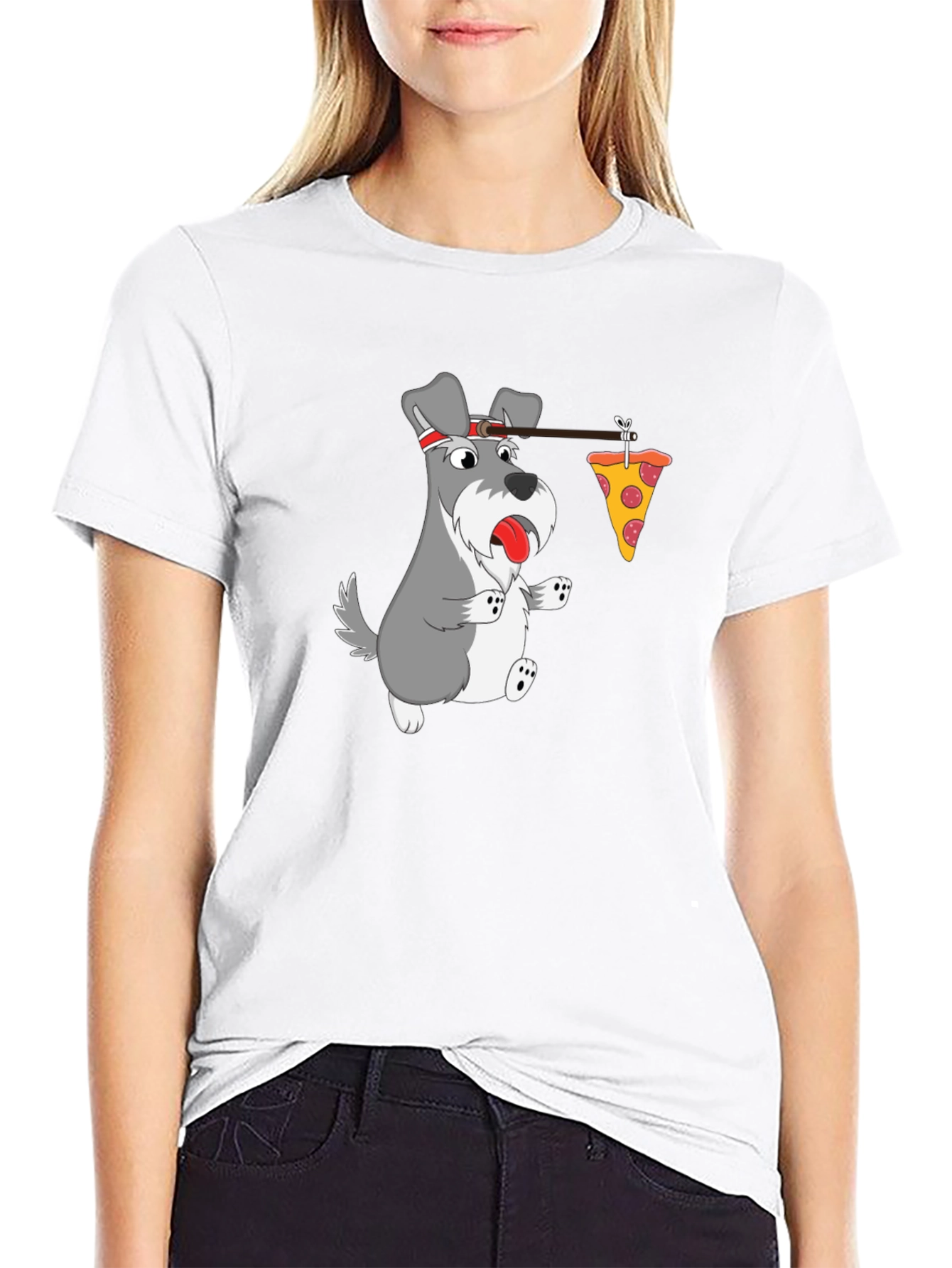 Funny Dog Pizza T-Shirt - Cartoon Graphic Tee