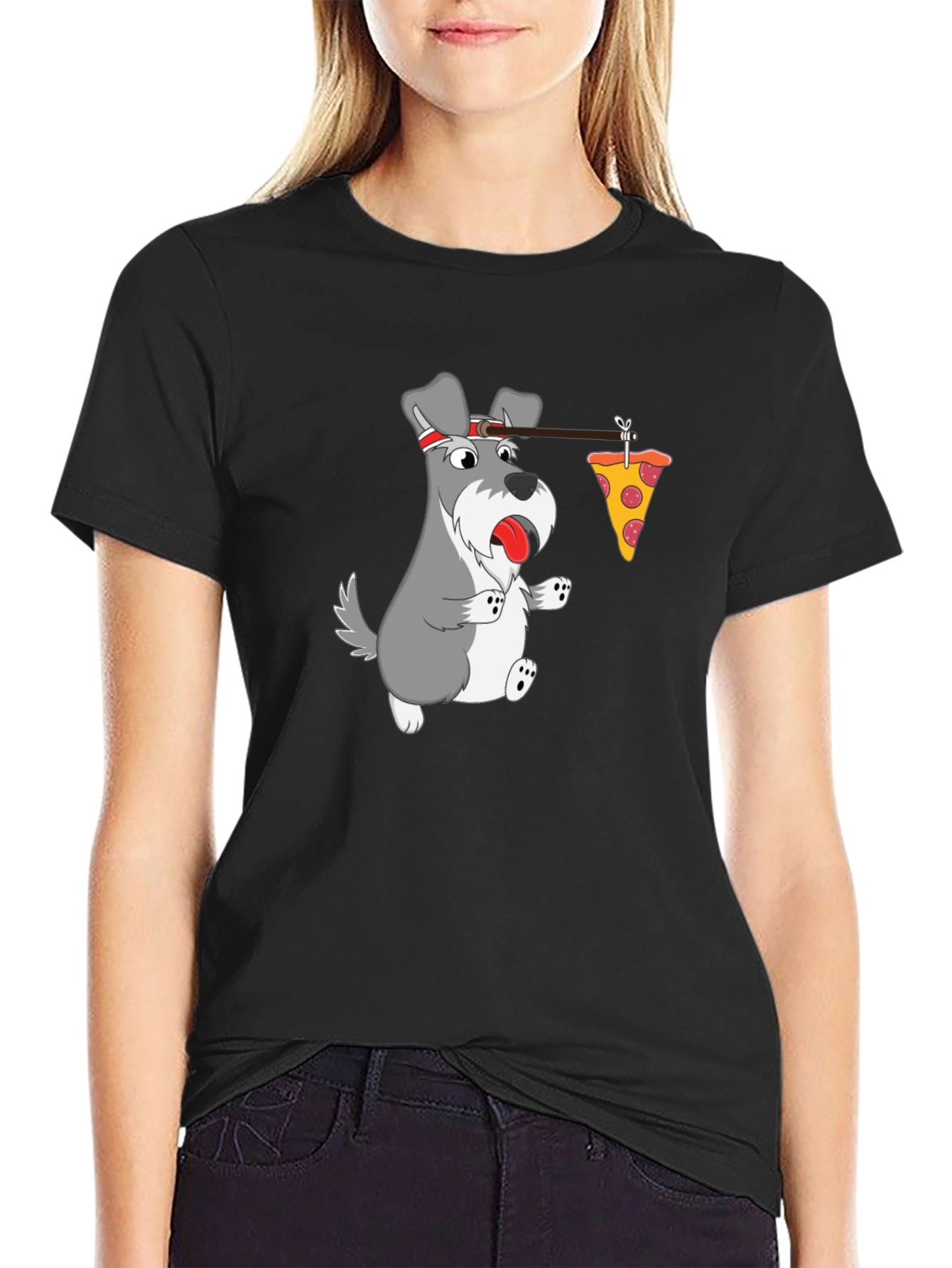 Funny Dog Pizza T-Shirt - Cartoon Graphic Tee