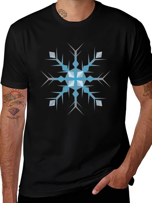 Icy Snowflake Graphic Tee - Cool Winter Style