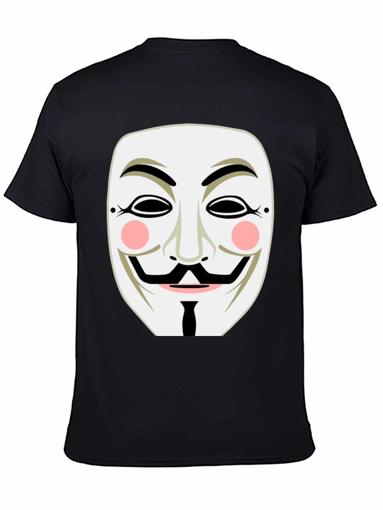 Anonymous Mask Graphic Tee - Black Cotton T-Shirt