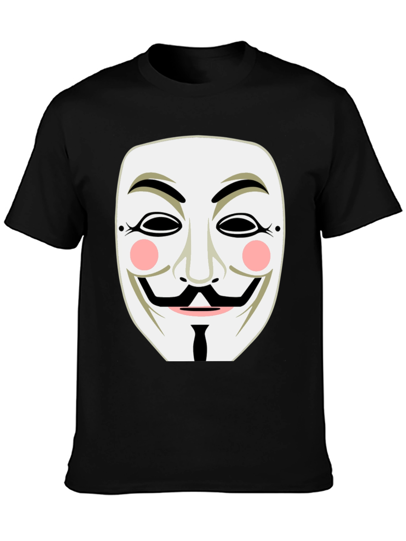 Anonymous Mask Graphic Tee - Black Cotton T-Shirt