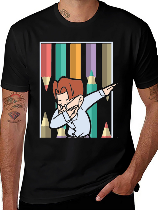 Dabbing Cartoon Teacher T-Shirt
