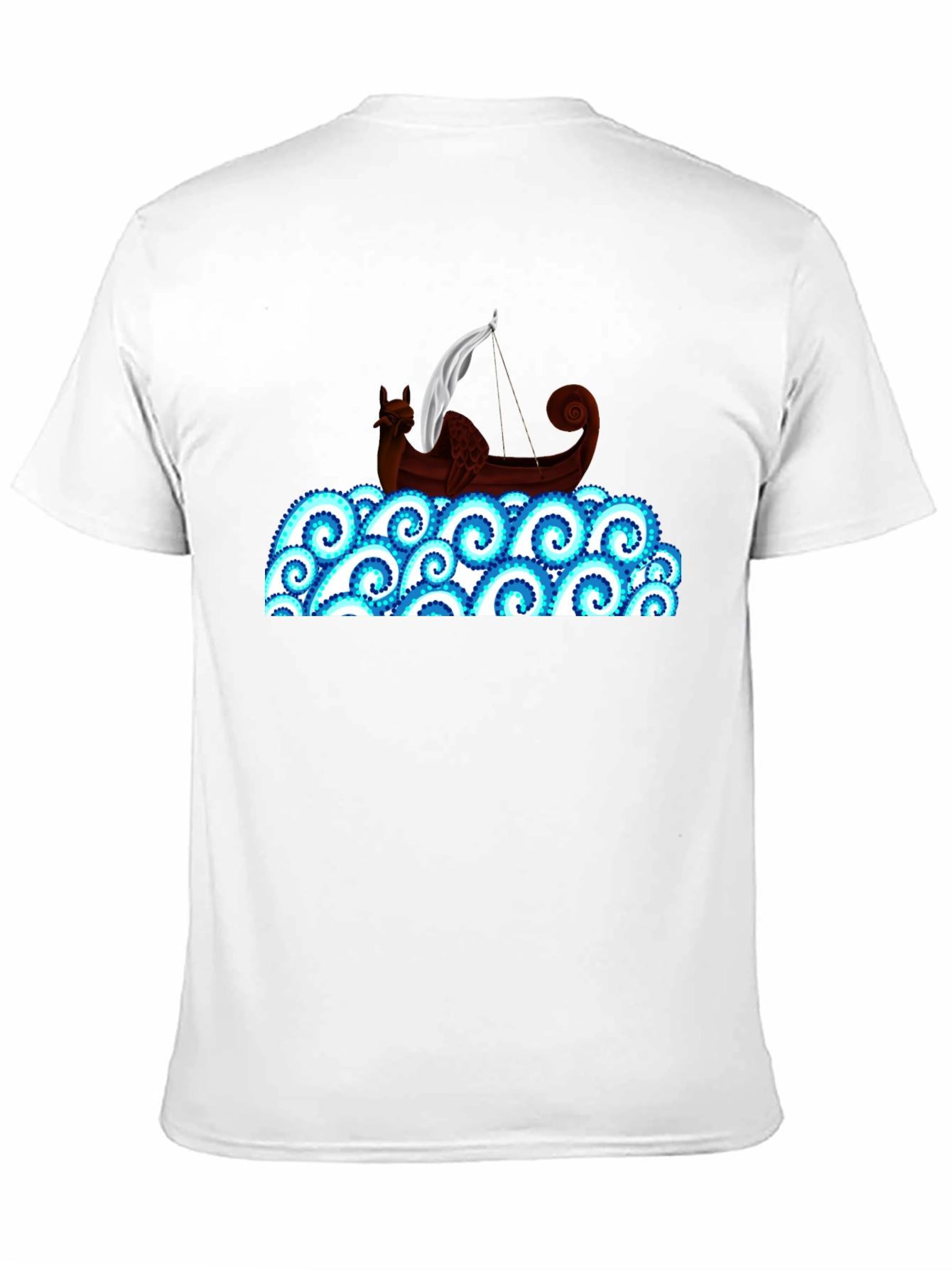 Viking Ship on Swirling Seas T-Shirt