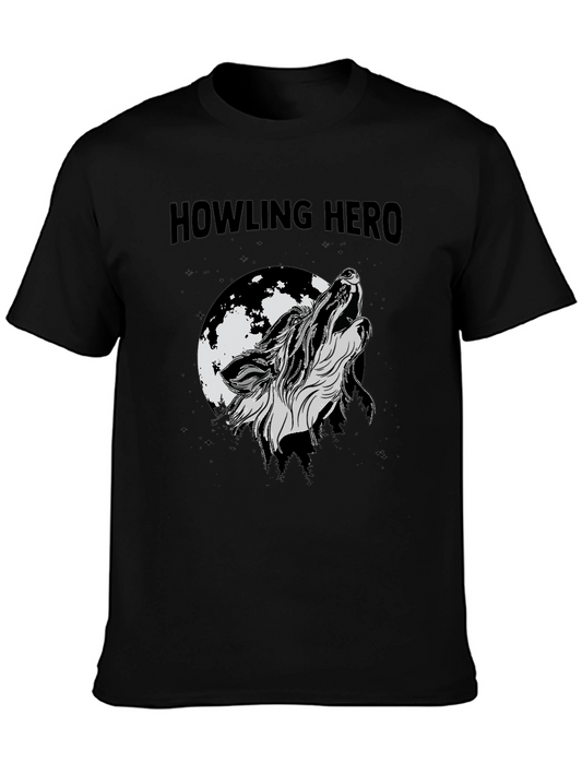 Howling Hero Wolf Moon Graphic Tee - Black