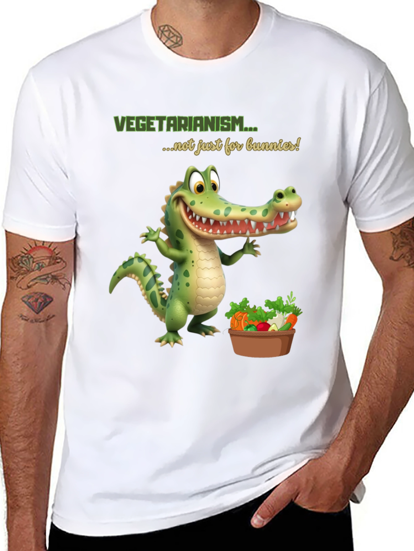 Vegetarian Alligator T-Shirt - Funny Vegan Tee
