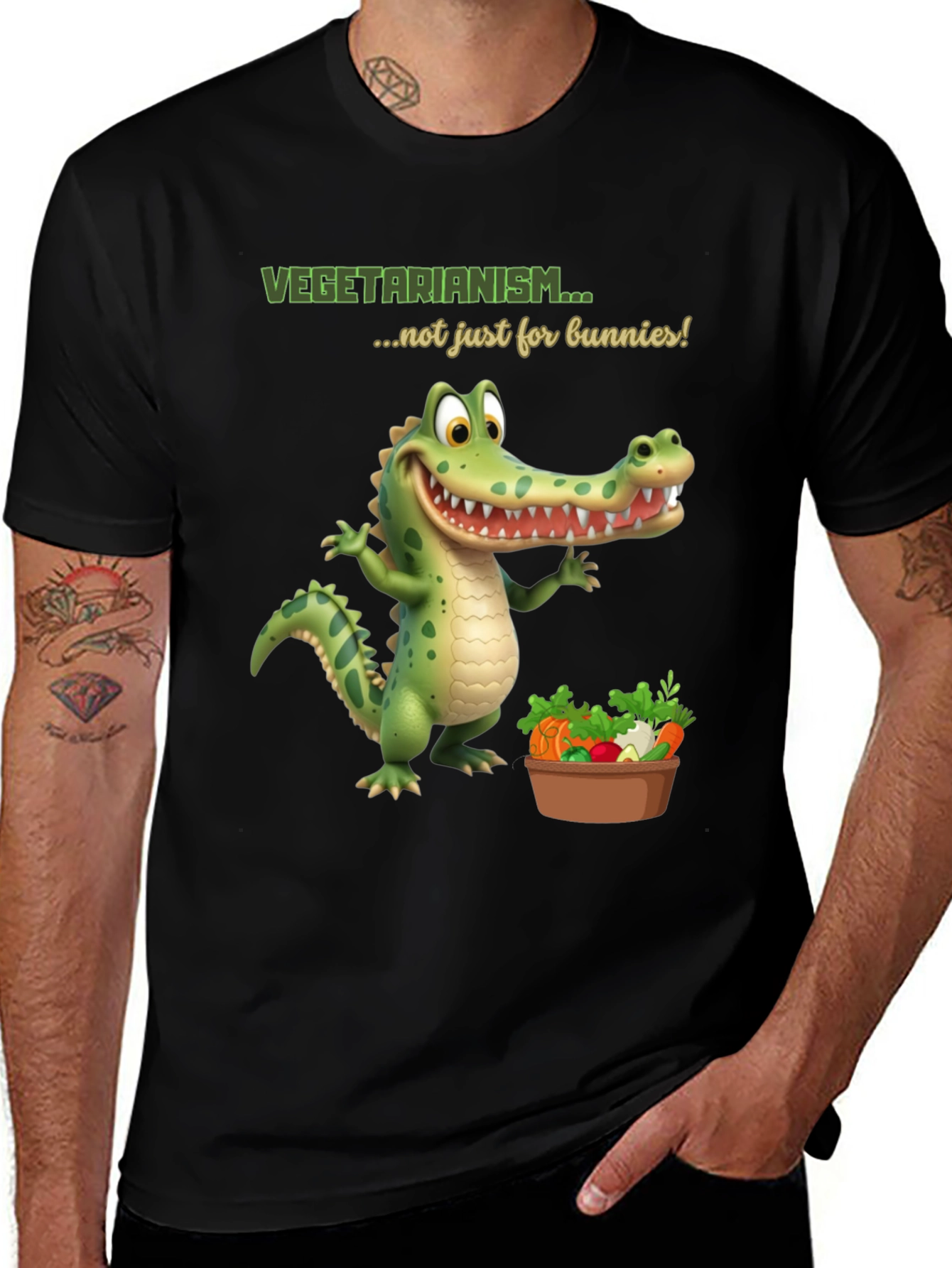 Vegetarian Alligator T-Shirt - Funny Vegan Tee