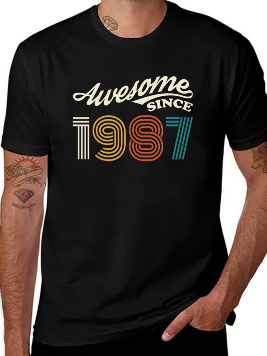 Awesome Since 1987 Graphic T-Shirt - Retro Birthday Tee