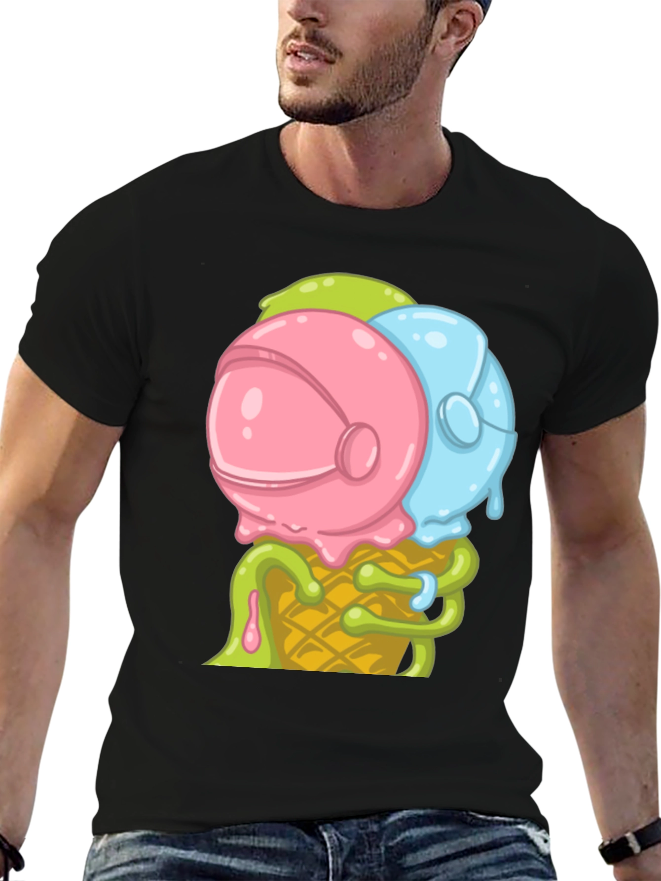 Ice Cream Astronaut Graphic T-Shirt