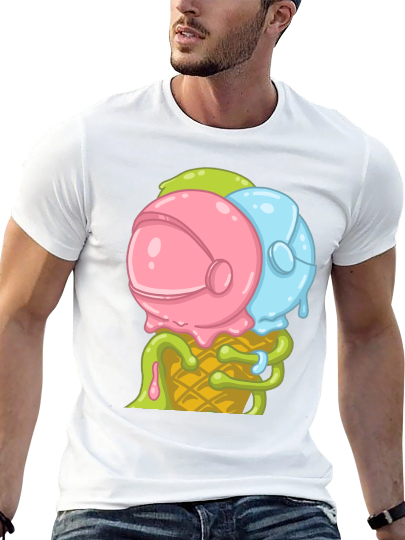 Ice Cream Astronaut Graphic T-Shirt