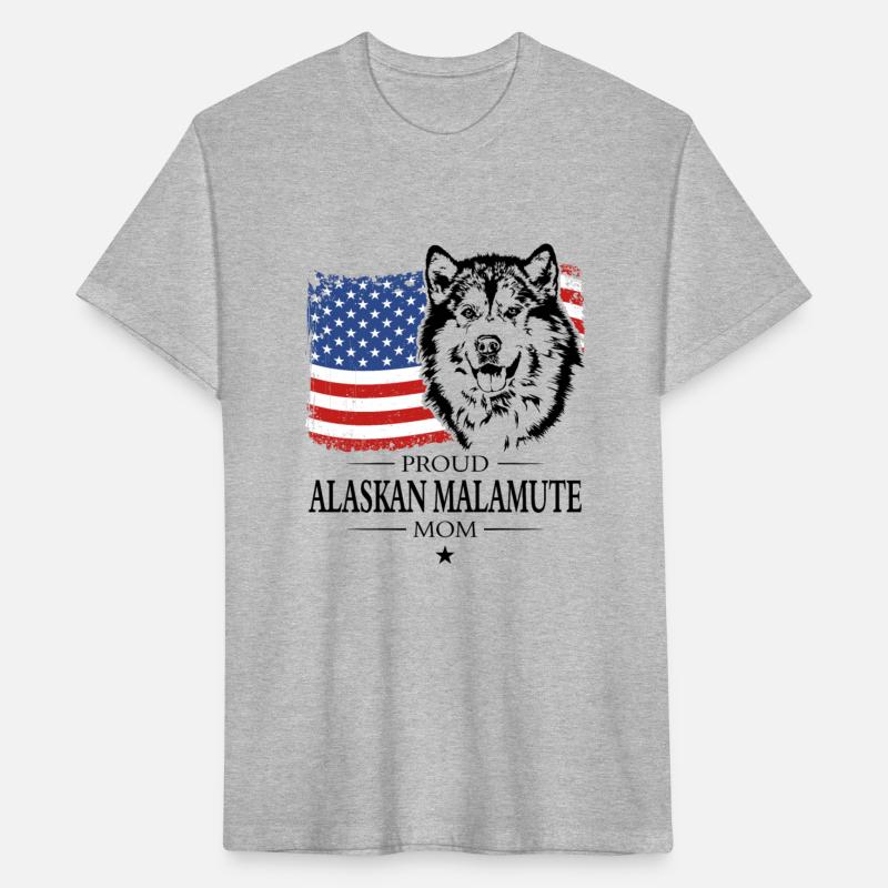 Alaskan Malamute Mom American Flag patriotic dog