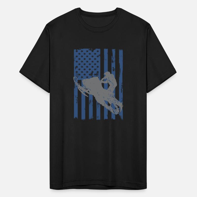 American Flag Cool Snowmobile