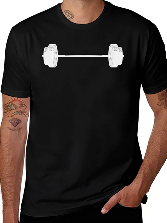 Barbell Graphic Black T-Shirt - Gym Workout Apparel