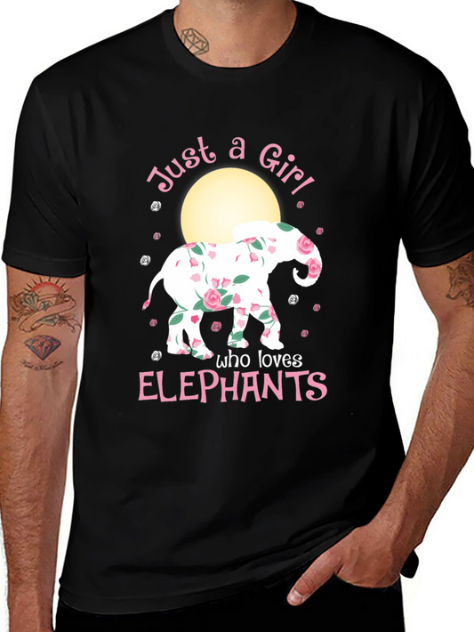 Elephant Floral T-Shirt - Girl Who Loves Elephants
