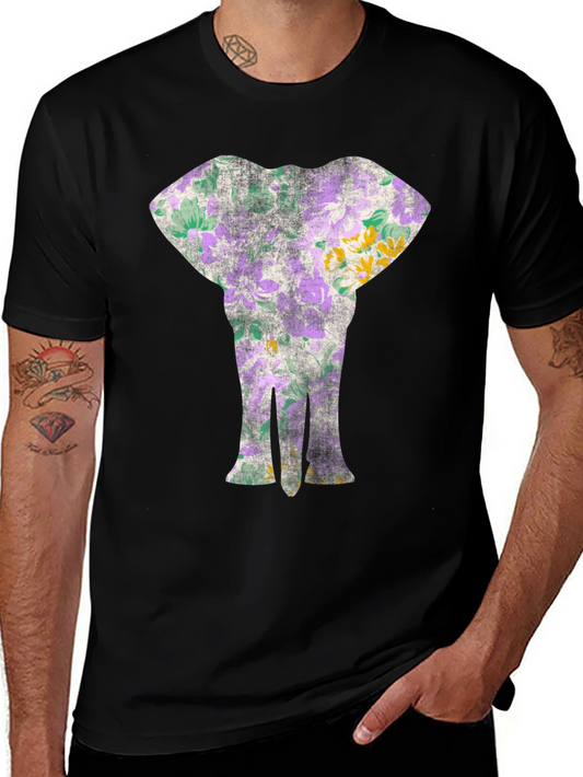 Floral Elephant Graphic T-Shirt