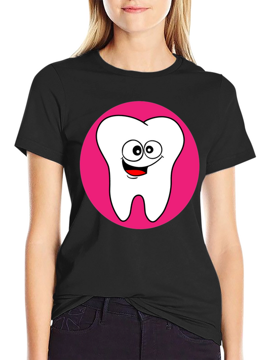 Funny Tooth Graphic Tee - Black Cotton T-Shirt